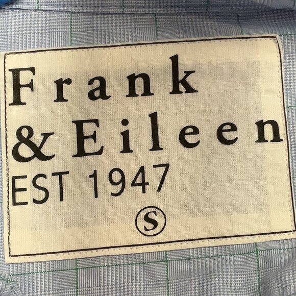 Frank & Eileen Blue & Green Plaid "Finbar" 100% Cotton Shirt Size S - Picture 5 of 6